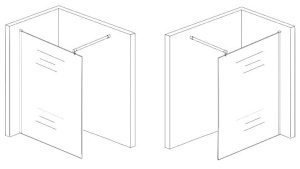 Perete dus Walk-In, PRO FB11 BLACK, sticla securizata 8 mm, latime 100 cm, lungime 195 cm - Img 4