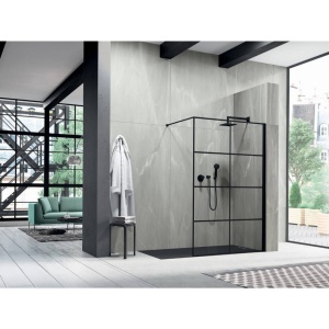Perete dus Walk-In, PRO MONTREAL, sticla securizata 6 mm, Dimensiune la alegere, Black - Img 4