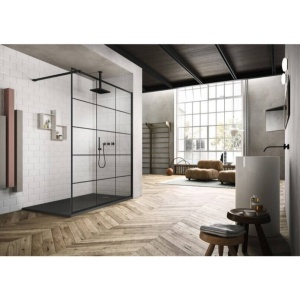 Perete dus Walk-In, PRO MONTREAL, Sticla securizata 8 mm, Dimensiuni la alegere, Black - Img 2