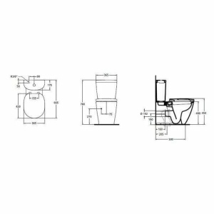 Rezervor pe vas wc Ideal Standard Connect Arc cu alimentare laterala - Img 2