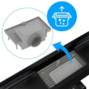 Rigola de dus liniara cu sifon fix si randament ridicat DL01 70 cm negru - Img 8