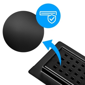 Rigola de duș liniară cu sifon fix și randament ridicat Qube DL01 50 cm – negru - Img 7