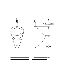 Robinet spalare urinal Grohe Tectron Rondo, senzor infrarosu, alimentare baterie, crom, - Img 6