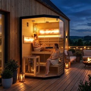 Sauna finlandeza cu temperatura inalta si argaz Harvia 3.5kW, 120 x 120 cm pentru doua persoane - Img 8