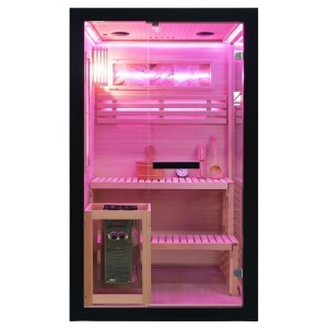 Sauna finlandeza cu temperatura inalta si soba Harvia 3.5kW 120 x 120 cm pentru 2 persoane