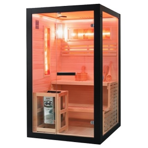 Sauna finlandeza cu temperatura inalta si soba Harvia 3.5kW 120 x 120 cm pentru 2 persoane - Img 11