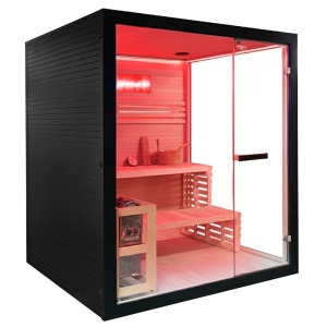 Sauna finlandeza cu temperatura inalta si soba HARVIA 6KW pentru 4 persoane Forsa 180 x 160 cm - Img 12
