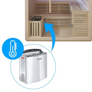 Sauna finlandeza pentru gradina cu soba Asker pentru 4-6 persoane, 180 x 180 cm - Img 11