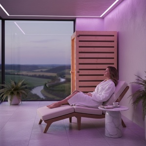 Sauna uscata cu infrarosu la temperatura joasa Tromso 1 90 x 90 cm pentru 1 persoana - Img 12