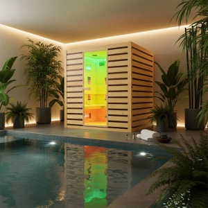 Sauna uscata cu infrarosu la temperatura joasa, Tromso, 180 x 150 cm, 230V, pentru 4-5 persoane - Img 2