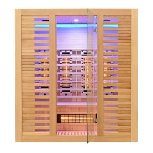Sauna uscata cu infrarosu si cu pietre sarate pentru 4 persoane C4ST 175 x 140 cm - Img 6