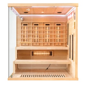 Sauna uscata cu infrarosu si piatra sarata pentru 4 persoane EP4RS dreapta 175 x 140 cm - Img 4