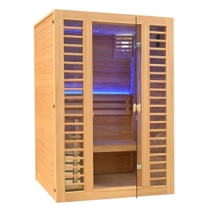 Saună uscată finaldenza MO-EL2S cu soba HARVIA 3,5 kW 130 x 120 x 190 cm pentru 3 persoane - Img 2