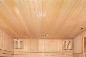 Sauna uscata finlandeza pentru 3 persoane cu soba Harvia 4.5 kW si piatra sarata EA3S XL 150 x 150 x 200 cm - Img 9