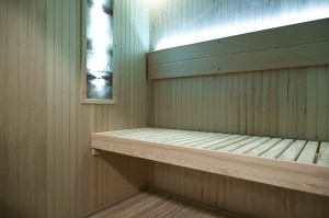 Saună uscată MO-EA4S LUX cu soba Harvia de 8 kW, piatră de sare și izolație de perete 180 x 180 x 200 cm - Img 20