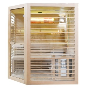 Saună uscată MO-EL4CS cu încălzitor Harvia de 8 kW, piatră de sare și izolație de perete 180 x 180 x 200 cm - Img 13
