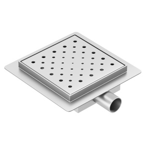 Scurgere baie patrata cu sifon fix Circle DLO6 15 x 15 cm inox - Img 3