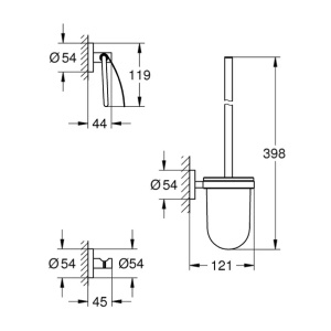 Set accesorii Grohe Essentials City 3 in 1 crom periat Supersteel - Img 2