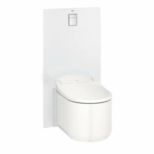 Set complet Grohe Sensia Arena vas WC suspendat, clapeta Nova crom, capac inchidere lenta si bideu electric, rezervor Grohe Rapid SL, kit spalare automata - Img 4