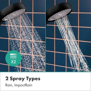 Set de dus cu porter Hansgrohe Activera Select S negru mat 2 functii EcoSmart - Img 5