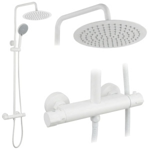 Set de duș fără pipă cu termostat Rea Lungo White