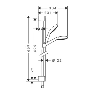 Set de dus Hansgrohe Croma Select E 110 Multi 65 crom - alb - Img 2