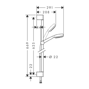 Set de dus Hansgrohe Crometta 100 cu bara 65 cm crom - Img 3