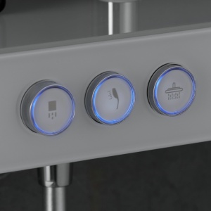 Set de dus PRO FATTER , Ecran LCD, efect de ploaie, Culoare Alb/Chrom - Img 6