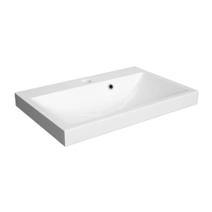 Set dulap baza suspendat Defra Op-Arty alb lucios cu lavoar compozit Olex 60 cm - Img 3
