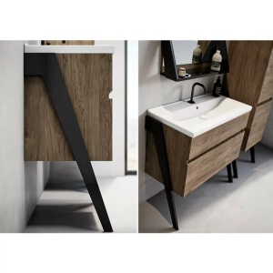 Set dulap suspendat cu lavoar Defra Op-Arty nuc rockford 80 cm - Img 9