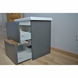 Set dulap suspendat si lavoar Oristo Silver gri mat 90 cm - Img 4