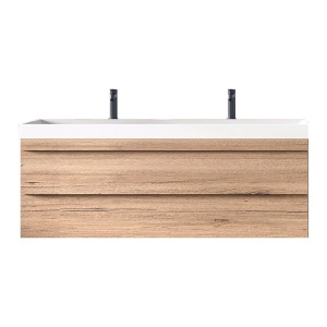 Set mobilier suspendat cu lavoar Kolpasan Naomi 120 cm natural wood