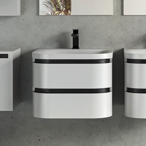 Set mobilier suspendat cu lavoar Kolpasan Vittoria alb mat 60 cm