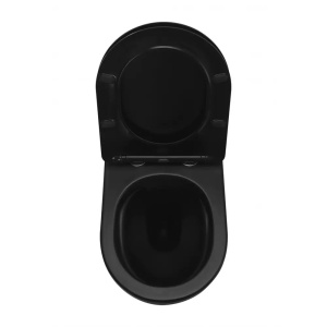 Set rezervor WC cu Cadru incastrat Alcadrain AM101/1120 Clapeta de Actionare M578 Negru Mat +Vas WC Rea Carlo cu Capac soft-close - Img 3