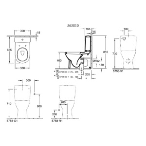 Set vas wc pe pardoseala Villeroy&Boch O.Novo Back-to-Wall alb - Img 2