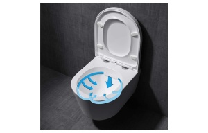 Set Vas WC PRO GROHE, Montaj Suspendat, Ceramica Sanitara, Vas WC SONATA Clementina RIMLESS + Capac Soft-Close PREMIUM Inclus + Cadru + Clapeta - Img 4