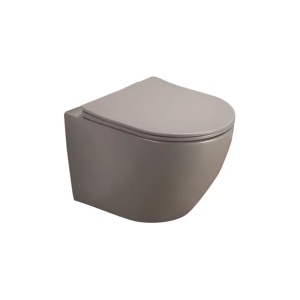 Set vas WC rimless suspendat Fluminia Alfonzo si capac softclose gri mat - Img 1