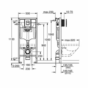 Set vas WC suspendat cu capac Grohe Start Edge rezervor incastrat Solido 5 in 1 cu clapeta crom Even - Img 2