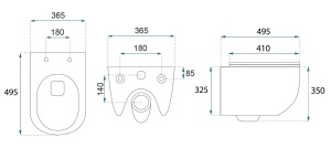 Set Vas WC Suspendat Focus + Lavoar pe Blat Rea Focus Taupe - Img 9