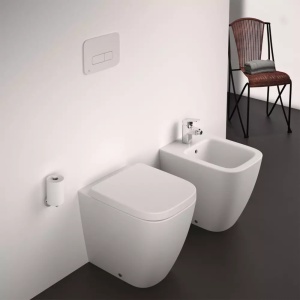 Set vas WC suspendat Ideal Standard I.life S alb cu bideu si capac slim softclose - Img 1