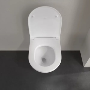 Set vas WC suspendat Villeroy & Boch Universo TwistFlush Rimless alb alpin cu capac soft close - Img 6
