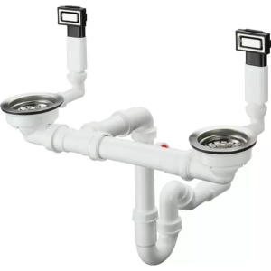 Sifon manual Hansgrohe D15-10 pentru chiuveta cu doua cuve - Img 1