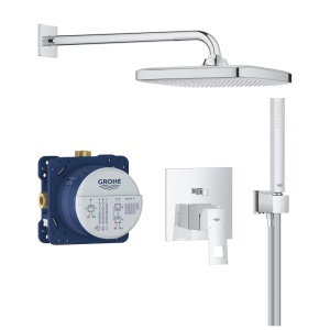 Sistem de dus incastrat Grohe Eurocube cu palarie Tempesta Cube 250, crom