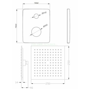 Sistem de dus incastrat Invena Glamour negru mat - Img 2