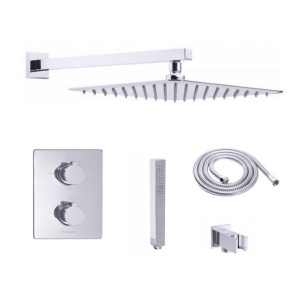 Sistem de dus PRO CONCEALED 3002 Slim, montaj incastrat in perete, ploaie de dus, 2 functii, finisaj crom - Img 1