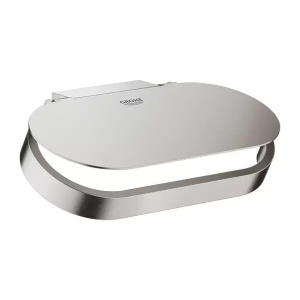 Suport hartie igienica cu aparatoare Grohe Selection crom periat Supersteel - Img 1