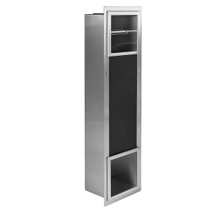 Suport hartie igienica incastrat cu spatiu depozitare Dario Chrome