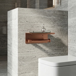 Suport pentru hârtie igienică cu poliță 39105A Rea ORI Brush Copper - Img 4
