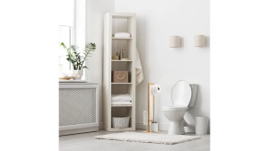 Suport pentru hartie igienica+perie Wc REA WHITE/BAMBUS - Img 7