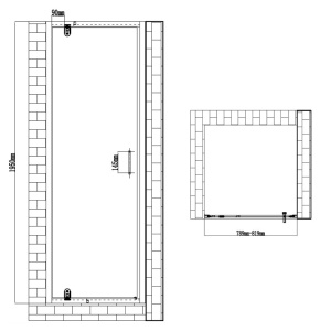 Usa de dus batanta pentru nisa KZ18B negru mat 80 x 195 cm sticla 6 mm - Img 9